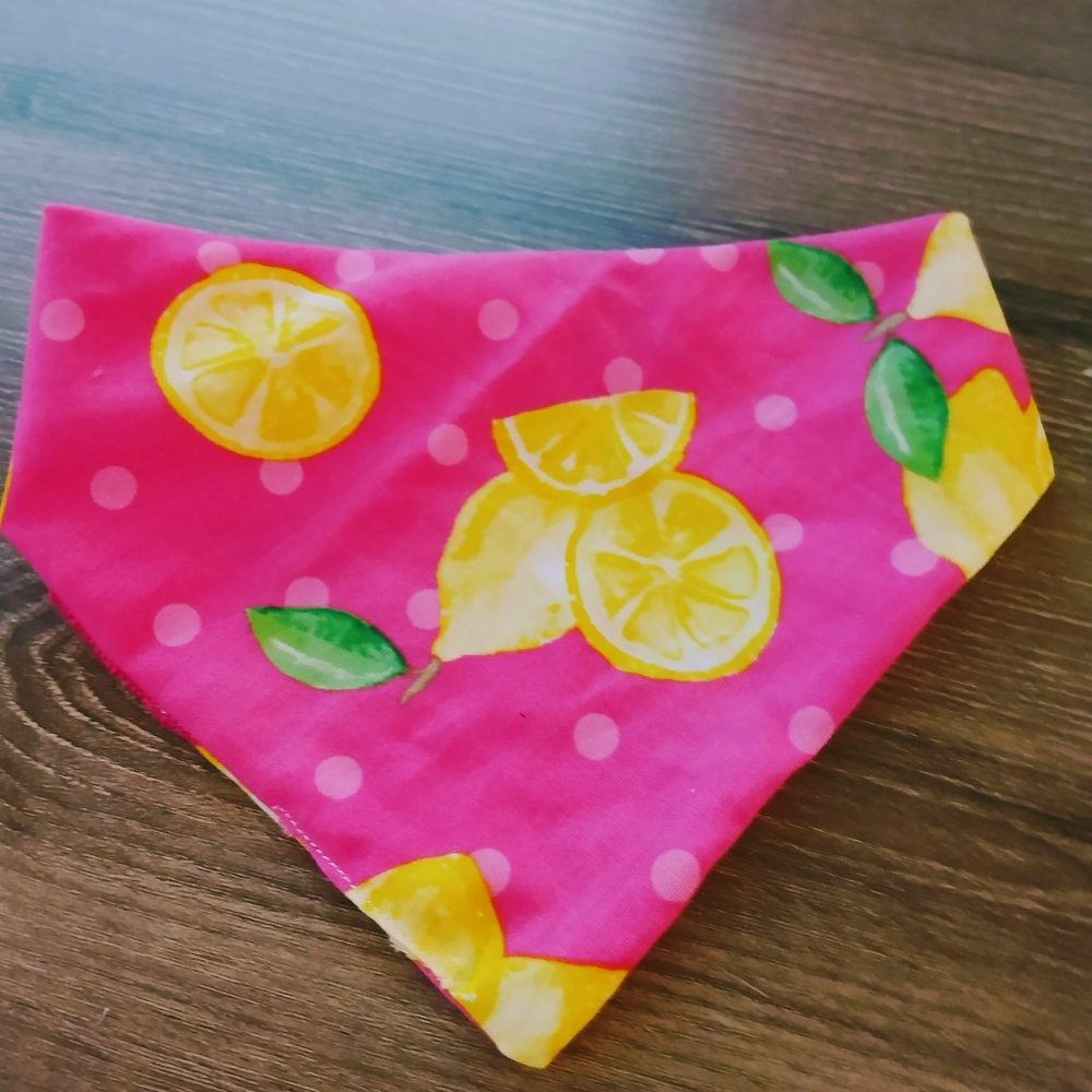Pink Lemon Dog Bandana